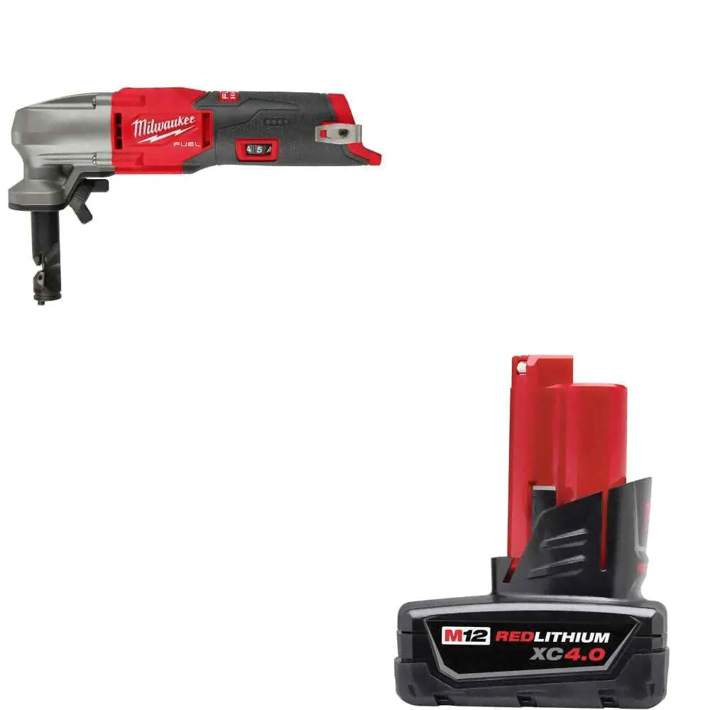 Milwaukee 2476-20 M12 FUEL Nibbler w/ FREE 48-11-2440 M12 XC4.0 Battery Pack-0