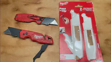 Review of: Milwaukee FASTBACK Folding Utility Knife - Press and Flip, 2 pack  (Automatic?)
