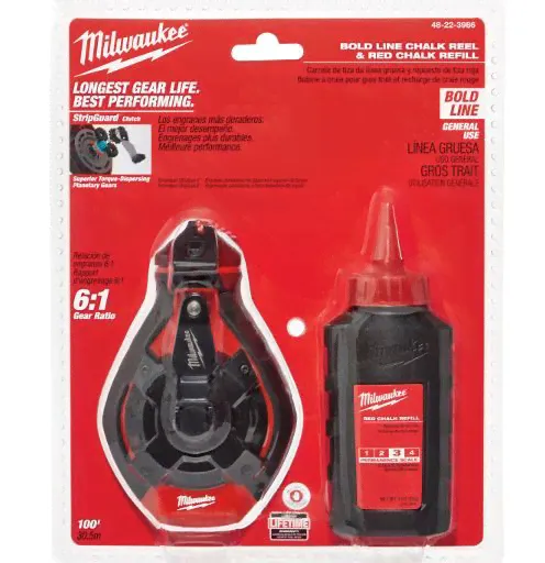 MILWAUKEE 48-22-3986 Шнурка отбивочная, красная (30м, нить 1,5мм, быстросматываемый редуктор 6:1)