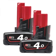 Аккумуляторы для инструментов Milwaukee Akku-Doppelpack 2x M12 B4 12V / 4.0 Ah Red Li-Ion Akku