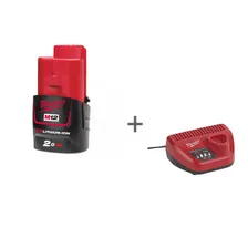Комбо комплект аккумулятор Milwaukee M12 B2 2.0 Ач + зарядное устройство Milwaukee C12 C