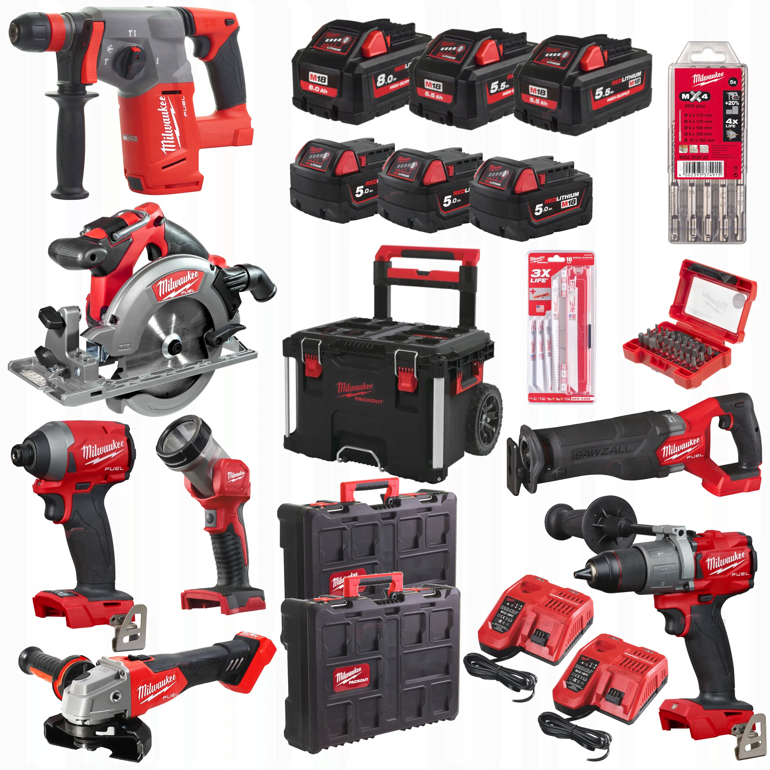 НАБОР ЭЛЕКТРОИНСТРУМЕНТА MILWAUKEE M18 PP7A-586X